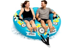 SereneLife Heavy-Duty Inflatable Towable Booster Tube - Water Tube Boating Float Tow Raft, Watersports Inflatable Pull Boats/