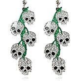 Halloween Earrings for Women Spooky Ghost Pumpkin Drop Dangle Earrings Lightweight Acrylic Handmade Gothic Costume Party Earrings Holiday Festive Jewelry Gifts