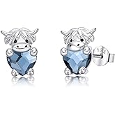 JUSTKIDSTOY Hypoallergenic Earrings Sterling Silver Crystal Cute Animal Studs Earrings for Sensitive Ears Birthday Gifts for Women Girls