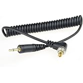 DSLRKIT 2.5mm to Male Flash PC Sync Cable Cord with Screw Lock