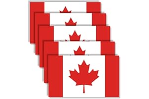 5 PCS Canada Flag Sticker,Canadian Decal For Car Bumper Window Laptop