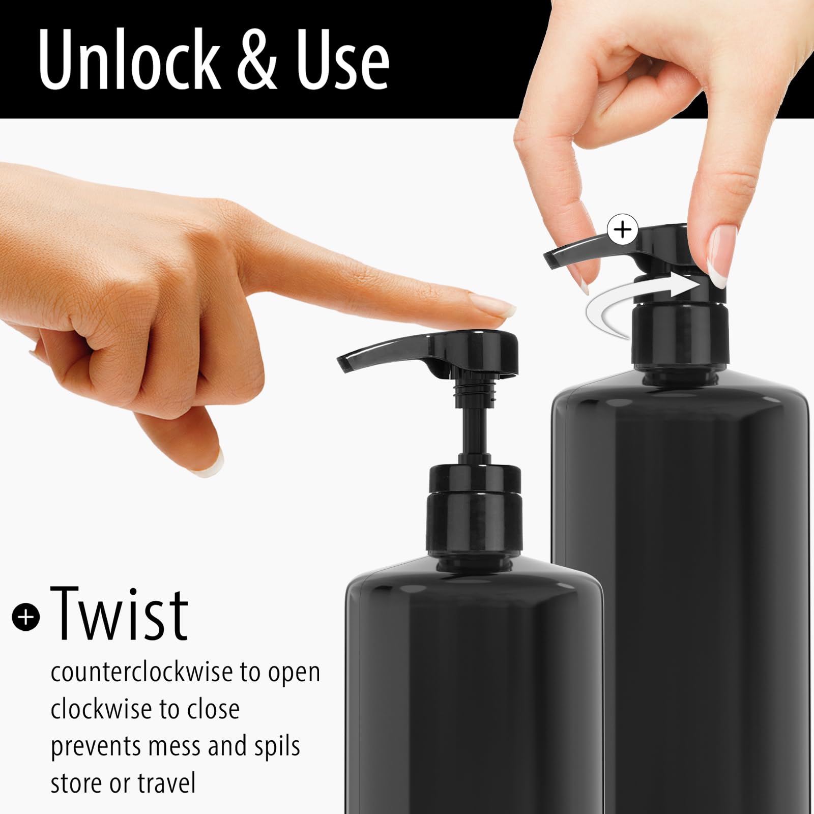 Bar5F Pump for 33.8-Oz Shampoo and Conditioner Liter Bottles (Fits 1