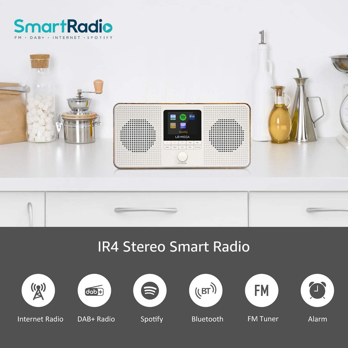 LEMEGA IR4 Portable Stereo Radio, DAB/DAB +/FM Digital Radio