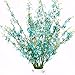 MISSWARM 10 Pieces 37.7" Long of Orchid Dancing Lady Butterfly Artificial Flower Artificial Flowers Fake Flower for Wedding Home Office Party Hotel Restaurant Patio or Yard Decoration(Blue) primary