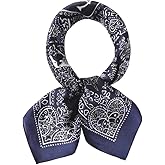 ANDANTINO 100% Pure Mulberry Silk Small Square Scarves -21'' x 21''- Digital Printed Neckerchief –Women Men Lightweight Scarf
