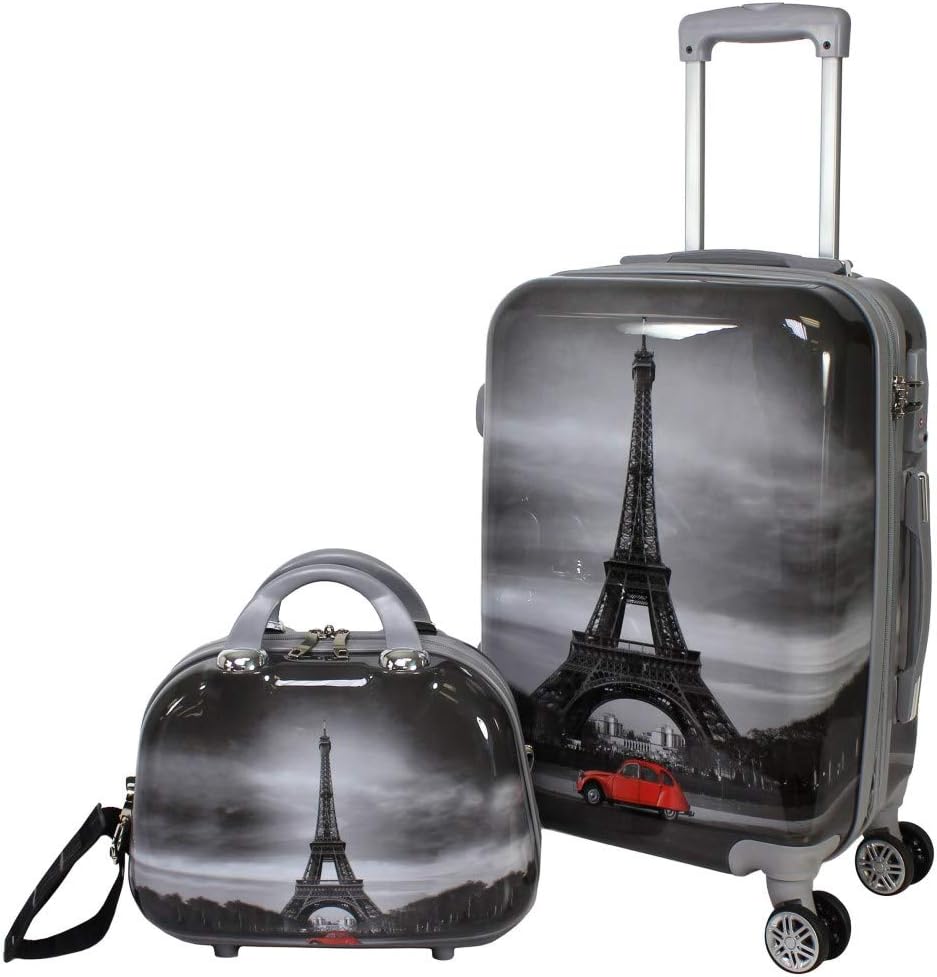 eiffel tower hard shell luggage