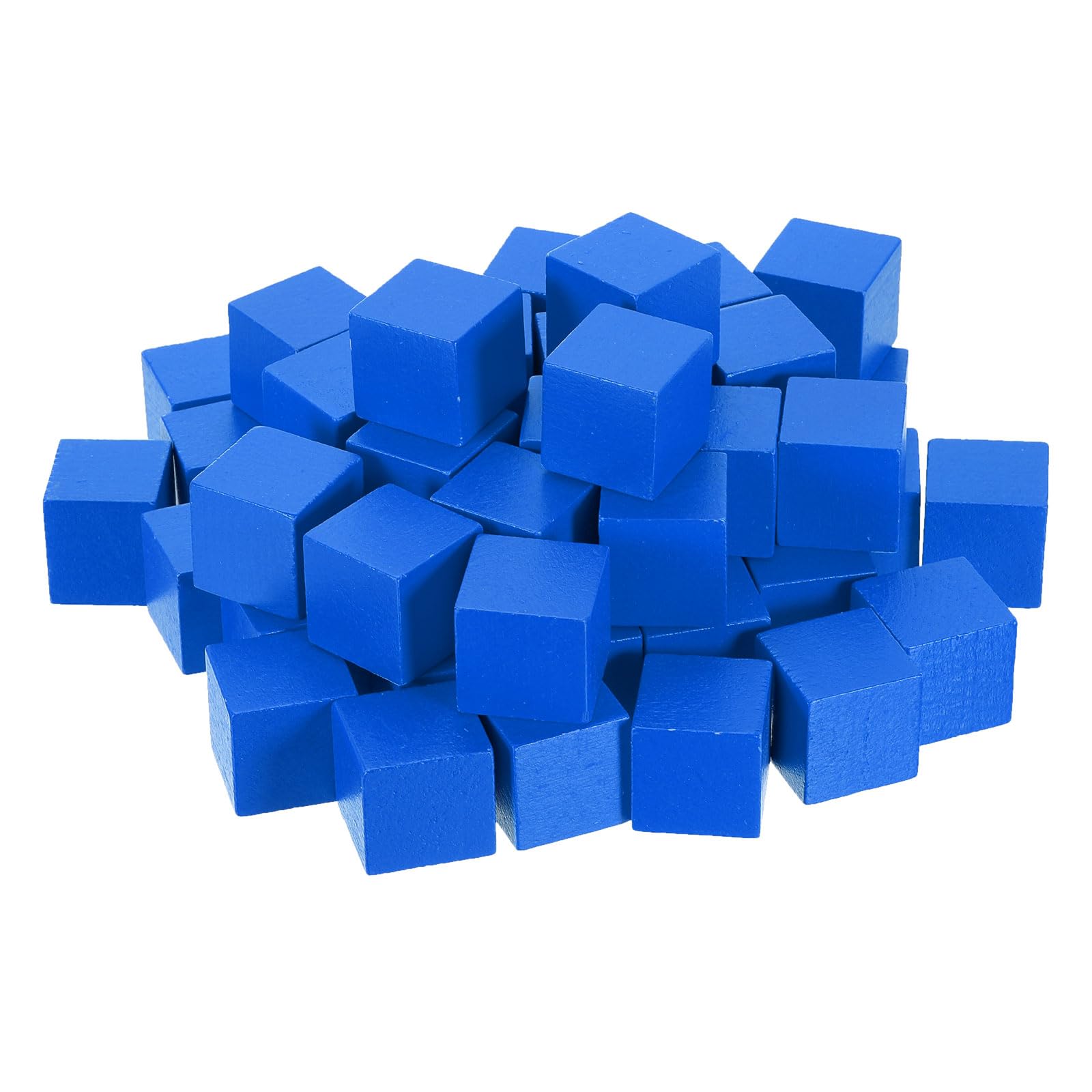 sourcing map 40 Pcs Wood Blocks for Crafts, 2.5cm Unfinished Wood Cube Solid Wooden Blank Square Block for DIY Craft Projects Personalized Gifts, Blue