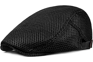 MALAXLX Mens Womens Summer Newsboy Cap Beret Cabbie Hat - Adjustable Breathable Mesh Flat Ivy Gatsby Cap Irish Driving Hat