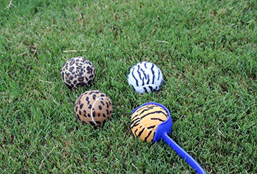 Unique Dog Fetch Squeaker Balls Animal Prints 4 Pack