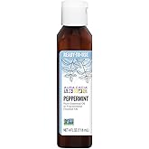 Aura Cacia Ready-to-Use Peppermint Essential Oil in Fractionated Coconut Oil | GC/MS Tested for Purity | 4 fl. oz.
