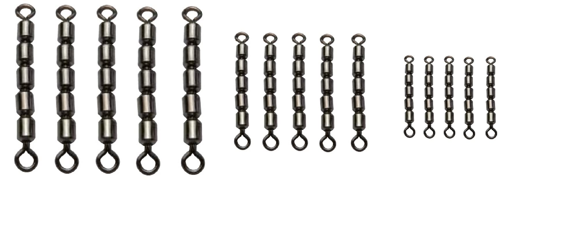 Set: 2-3 Packs (10-15 Pieces) Behr Five Swivels Trout Swivels Black Nickel, 9 - 19 kg Fishing Swivels + Free Petri Heil Sticker (Mix: One Pack per Size)