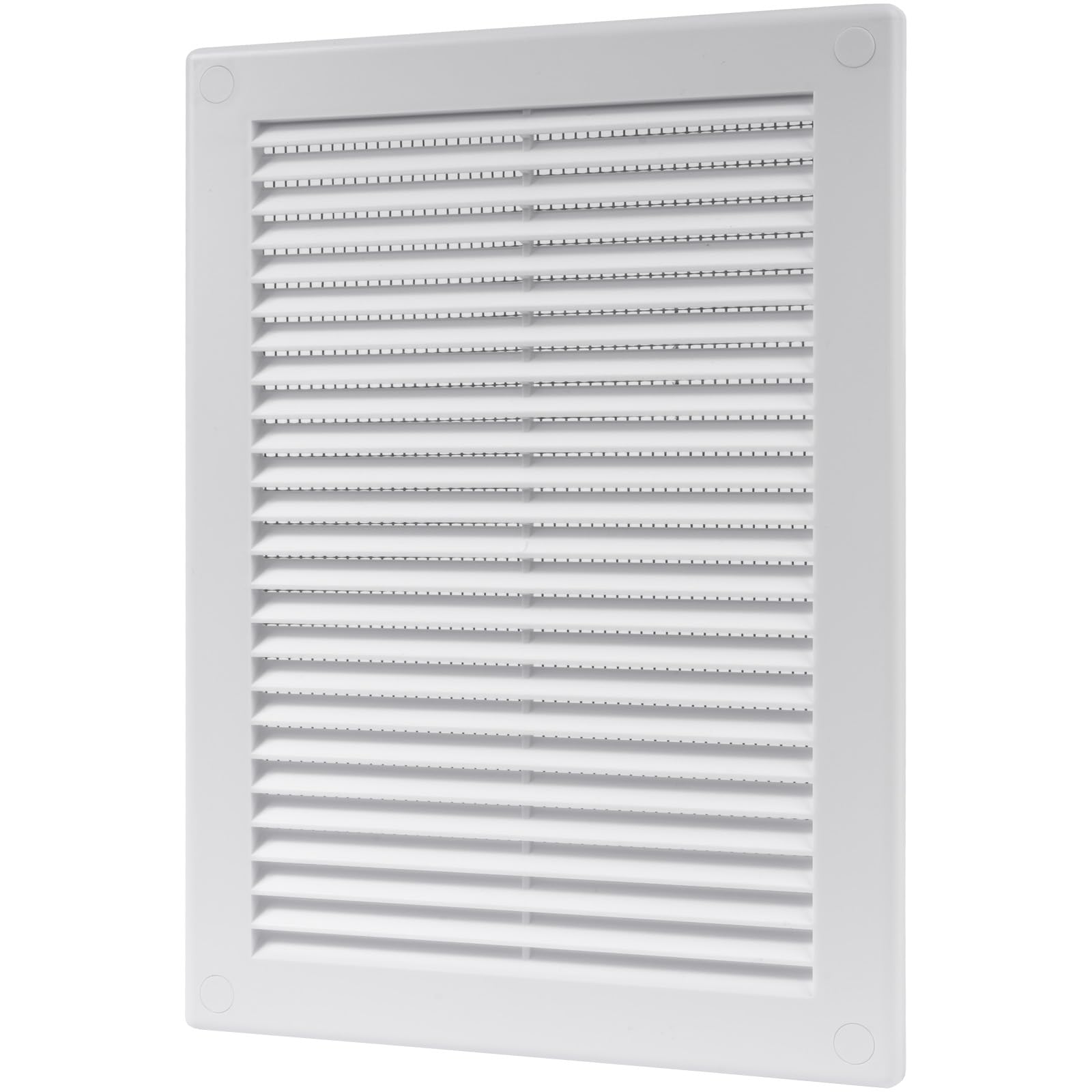 Vent Systems 180 x 250 mm / 7" x 10" Inch White Soffit Vent Cover - Flat Rectangular Air Vent Louver - Grille Cover - Built-in Insect Screen - HVAC Vents for Bathroom, Home Office, Kitchen — image 1