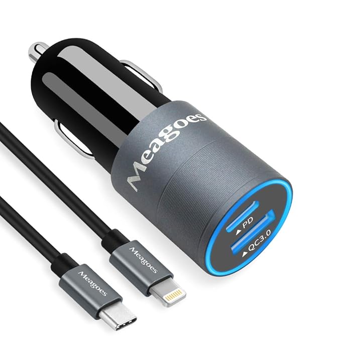 Meagoes Apple MFi Certified USB C iPhone Car Charger Amazon.in