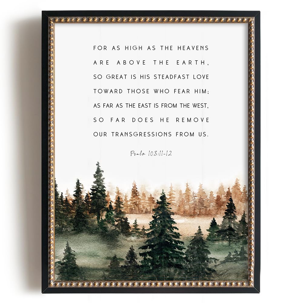 Psalm 103:11-12 Religious Quotes Wall Art