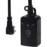 Outdoor Smart WiFi Plug, HBN Heavy Duty Wi-Fi Timer with One Grounded Outlet, Wireless Remote Control by App Compatible with 