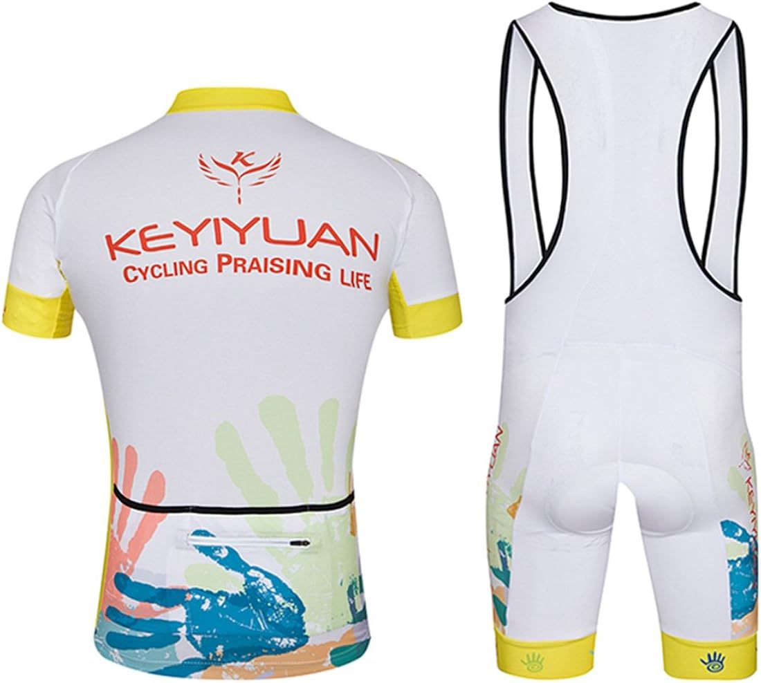 Uriah Men's Bicycle Jersey Bib Shorts Sets Short Sleeve with Back Zippered Bag: Clothing