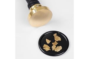 UNIQOOO 1 Inch Round Blank Wax Seal Stamp for Wedding Invitations, Solid Brass Head Without Engraving - Perfect for Party Inv