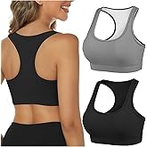 Buauty 2 Packs Sports Bras for Women, Medium Support Sport Bras Racerback, Gym Yoga Athletic Bra