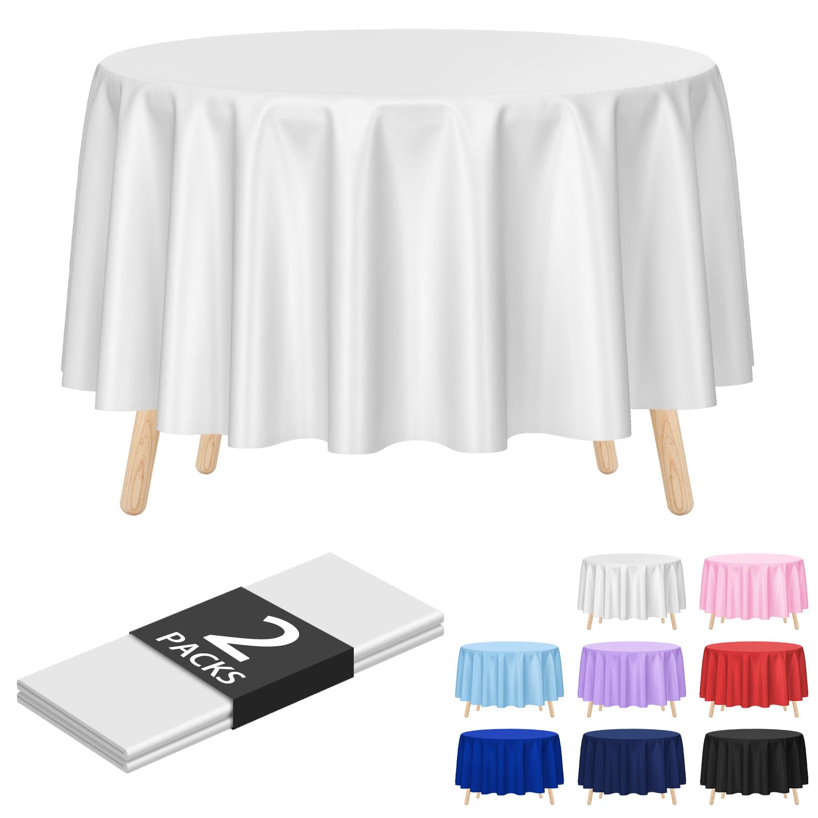 Kopokita 2 Pack White Round Disposable Plastic