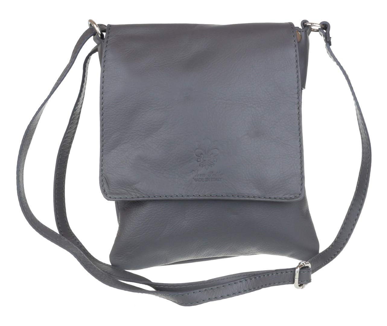 Girly Handbags Womens Genuine Leather Shoulder Bag Small Cross Body Messenger Soft Leather Vera Pelle Phone Holder Holiday- Dark Grey