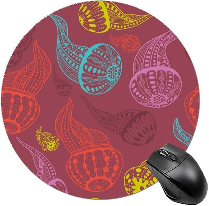 Rundes Gaming-Mauspad – 20 Cm Durchmesser, Rutschfeste Gummiunterseite, Genähter Rand, Pink Love Ananas Design
