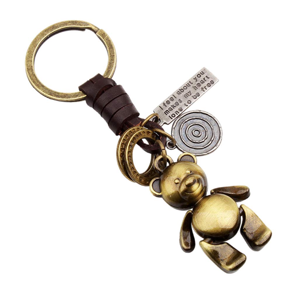LKMY Father?s Day Gift Keyring Key Ring Personalized Jewelry Set - Keychain with Pet Animalia Alloy/Leather Present for Son Children Family Women