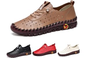 FETNHU Ultra-Soft Orthopedic Shoes for Women 2023, Spring Shoes for Women 2023, Women's Leather Soft Bottom Flat Shoes, Non-Slip Breathable Air Cushion Orthopedic Slip On Shoes