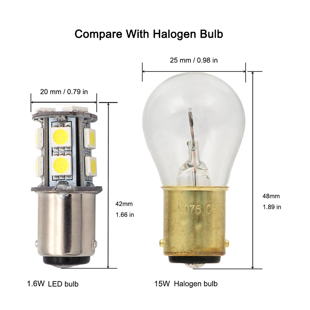 GRV Ba15d Led Bulb 4W 1511 COB Light Double Contact Base AC/DC 12V DC1214V Pack of 10