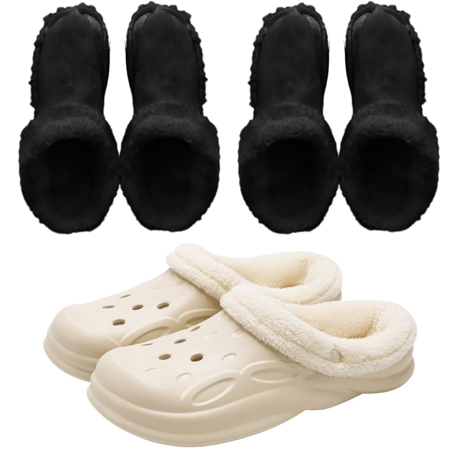 Photo 1 of **INSERTS**Winter Warm Insoles 2 Pairs, Unisex Home Slippers Insert, Removable and Washable Fur Insoles for Shoes, Boots, Slippers. (Black, 10-10.5)