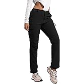 AREOUTS Women's Snow Ski Pants Fleece Lined Waterproof Softshell Insulated Winter Outdoor Hiking Cargo Pants