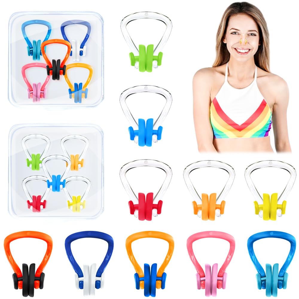 Photo 1 of Swimming Nose Clip - 10 Packs Silicone Swim Nose Plugs for Kids (Age 7+) 