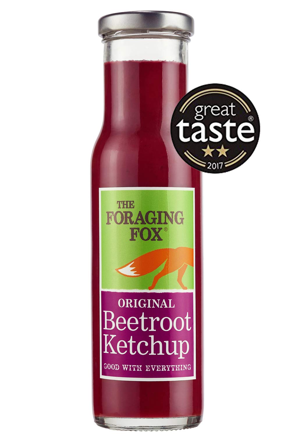 Foraging Fox Beetroot Ketchup - Original Flavour - 8oz - 100% Natural, No Artificial Flavours, Made With Quality Beetroot - Single Bottle