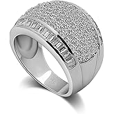 Dankadi Luxury Women Platinum Plated Solid 925 Sterling Silver Ring 5A Cubic Zircon Inlaid Dense Wedding Ring Sizes 6-10# Fashion Jewelry Gift Party Accessories