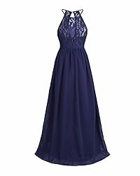 iEFiEL Girls Halter Lace Chiffon Flower Wedding