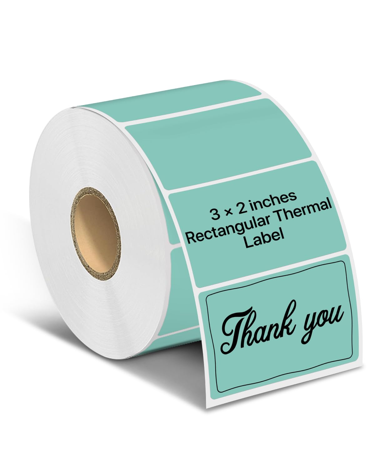 Photo 1 of TuSamper Rectangle Thermal Label Stickers, 3"×2" (76.2mm x 50.8mm) Thermal Stickers Self-Adhesive Direct Thermal Stickers Labels Compatible with Thermal Label Printers, 500 Labels/Roll, Green
