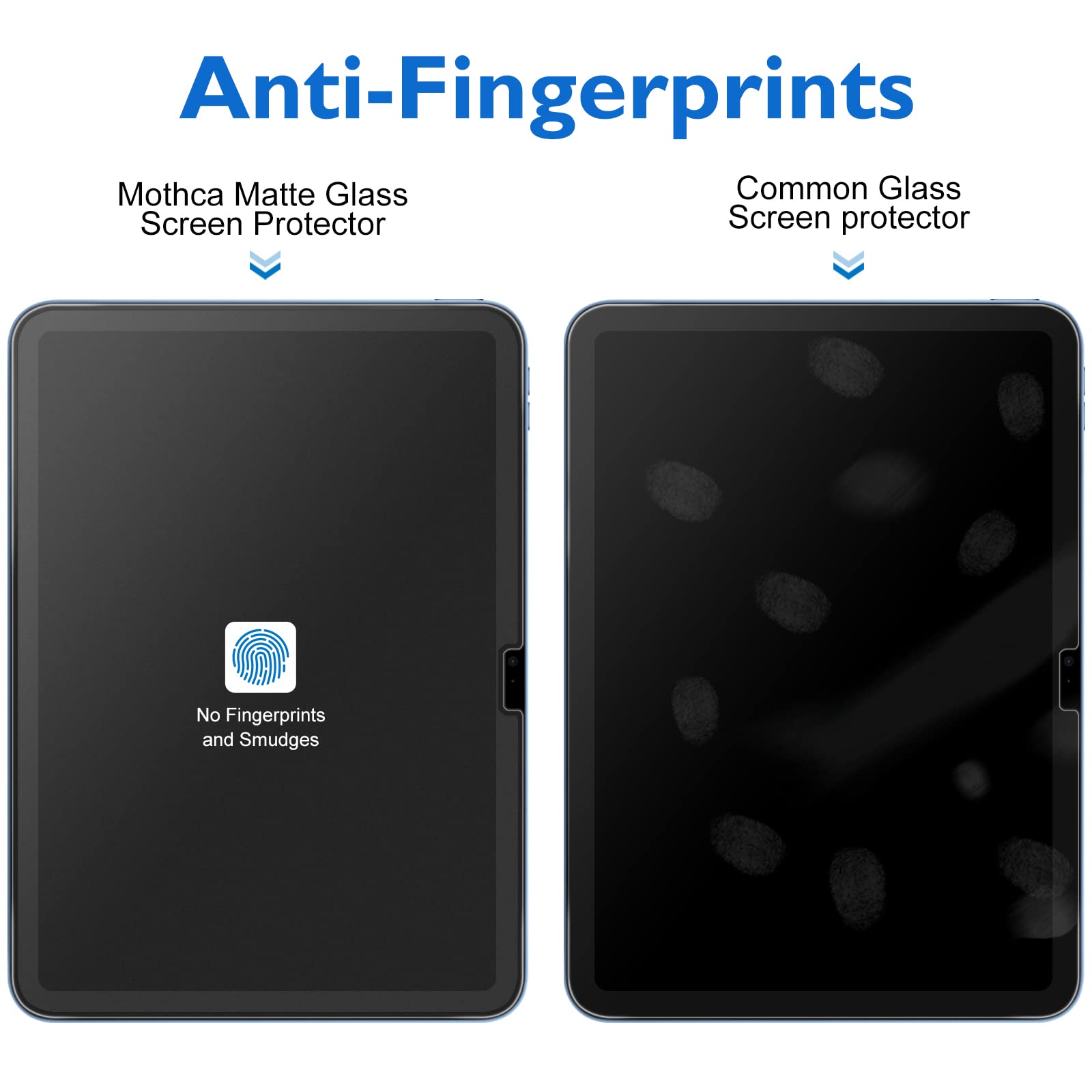 Mothca Matte Glass Screen Protector for iPad 11-inch A16 2025 (11th Generation) / iPad 10th Generation 10.9-inch 2022 Anti-Glare & Anti-Fingerprint Tempered Glass with Alignment Frame, Smooth as Silk