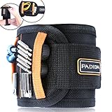 Magnetic Wristband with 15 Strong Magnets for Holding Screws, Nails, Drilling Bits, Best Unique Tool Gifts for DIY Handyman, Men, Women