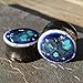 Pair - Bioluminescent Blue Glass Ear Plugs Organic Handmade double-flared gauges stretchers body jewelry