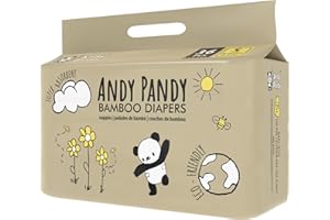 Andy Pandy Bamboo Disposable Diapers Small, White, 8-16 lbs, 36 Count