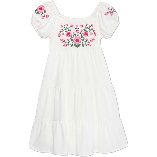 Amazon.com: Speechless Girls' Short Sleeve Embroidered Dress, Coral/Ivory,  7: Clothing, Shoes & Jewelry