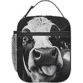 Cow Insulated Lunch Box for Women Men Cow Lunch Bag for Travel,or Fishing Polyester