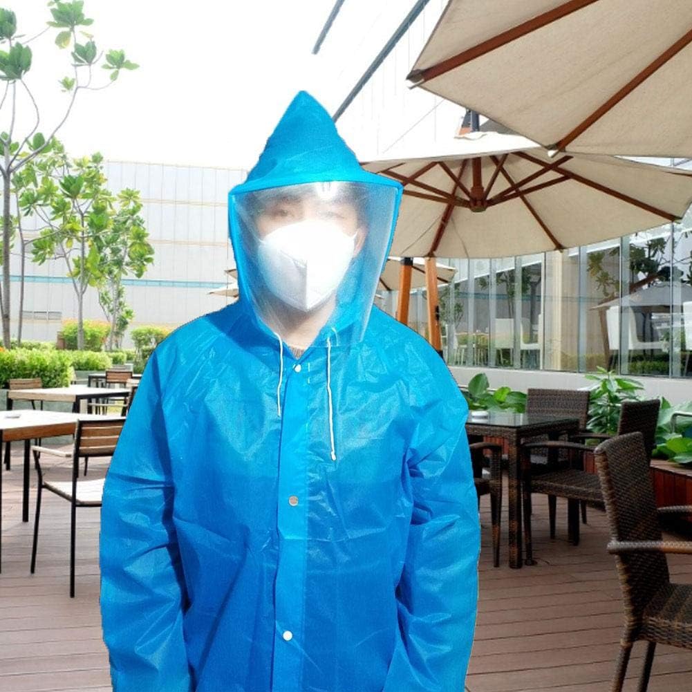 Premium Personal Protection Gowns,Disposable Isolation Protective Coverall,Waterproof Raincoat for Men Women Hiking Cycling Outdoor Sports,Blue