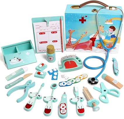 Medizinische Spielzeug Kits Kinder Rollenspiele Zahnarzt Spielgerate Kinder Simulation Doktor Toy Krankenschwester Injection Holzkiste Spielzeugkiste For Kinder Doktor Spiele Nach Themen Pretend Spie Amazon De Kuche Haushalt