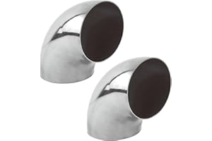 TELLYOUWIN 2PCS Stainless Steel Elbow 4" 90° Mandrel Bend Elbow-Thickness 16GA/.065" Wall, 304 Stainless Elbow Exhaust Tubing for Car Modified Exhaust Elbow Pipe, Stair Handrail (2 Pack)