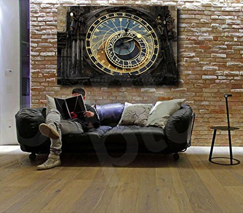 Astronomical Clock Prague Czech Art Canvas Poster Print Home Wall Decor (Canvas, 30"x20")