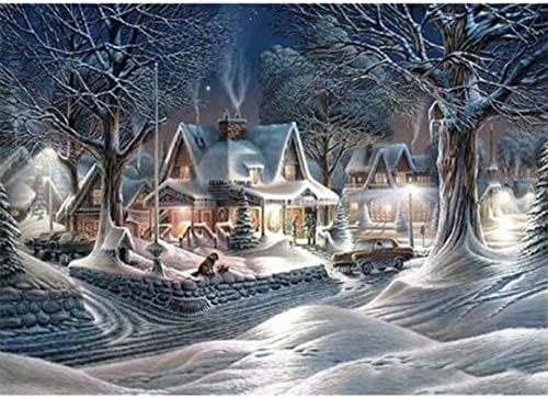 DIY 5D Bridge Snow Full Drill Diamond Painting, Jchen(TM) DIY 5D Diamond Embroidery Rhinestone Painting Cross Stitch Kit 5D Diamond Painting by Number Kits Home Wall Art Decor (C)