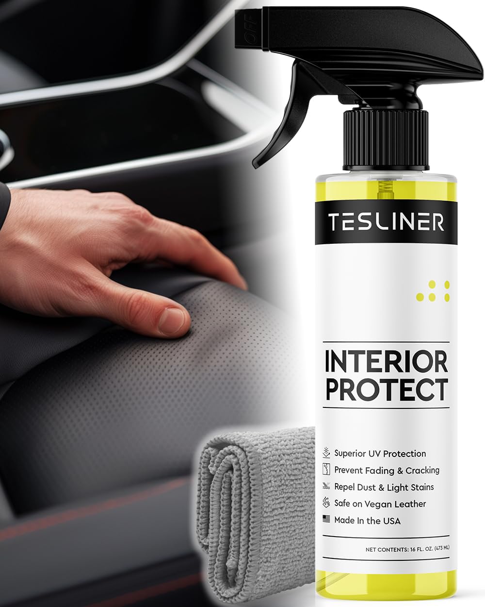 Photo 1 of Interior Protect Conditioner for Tesla Vegan Leather Seats - Biodegradable, Superior UV Protection for Tesla Cleaning Products Interior, for Tesla Model 3 Y S X Car Accessories 2025