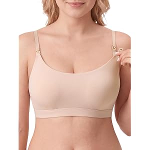 TRYWISH Nursing Bra for Breastfeeding Seamless Wireless Maternity Bra | Soft Unpadded Bralette with One-Hand Clip Adjustable
