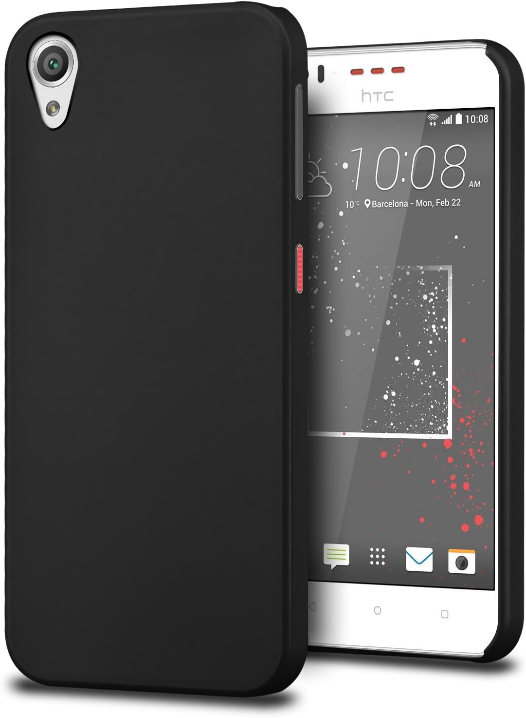 SLEO HTC Desire 825 Case - Rubberized Hard PC Back Case Cover for HTC Desire 825 Case - Black
