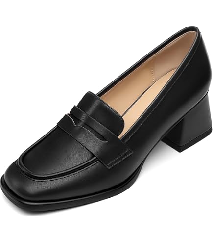 Amazon.com | WEANDWEI Women's Comfortable Chunky Heel Loafers